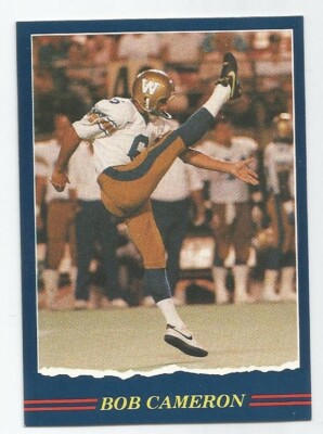 1989 JOGO CFL BOB CAMERON WINNIPEG BLUE BOMBERS #103 (ACADIA AXEMEN) PUNTER