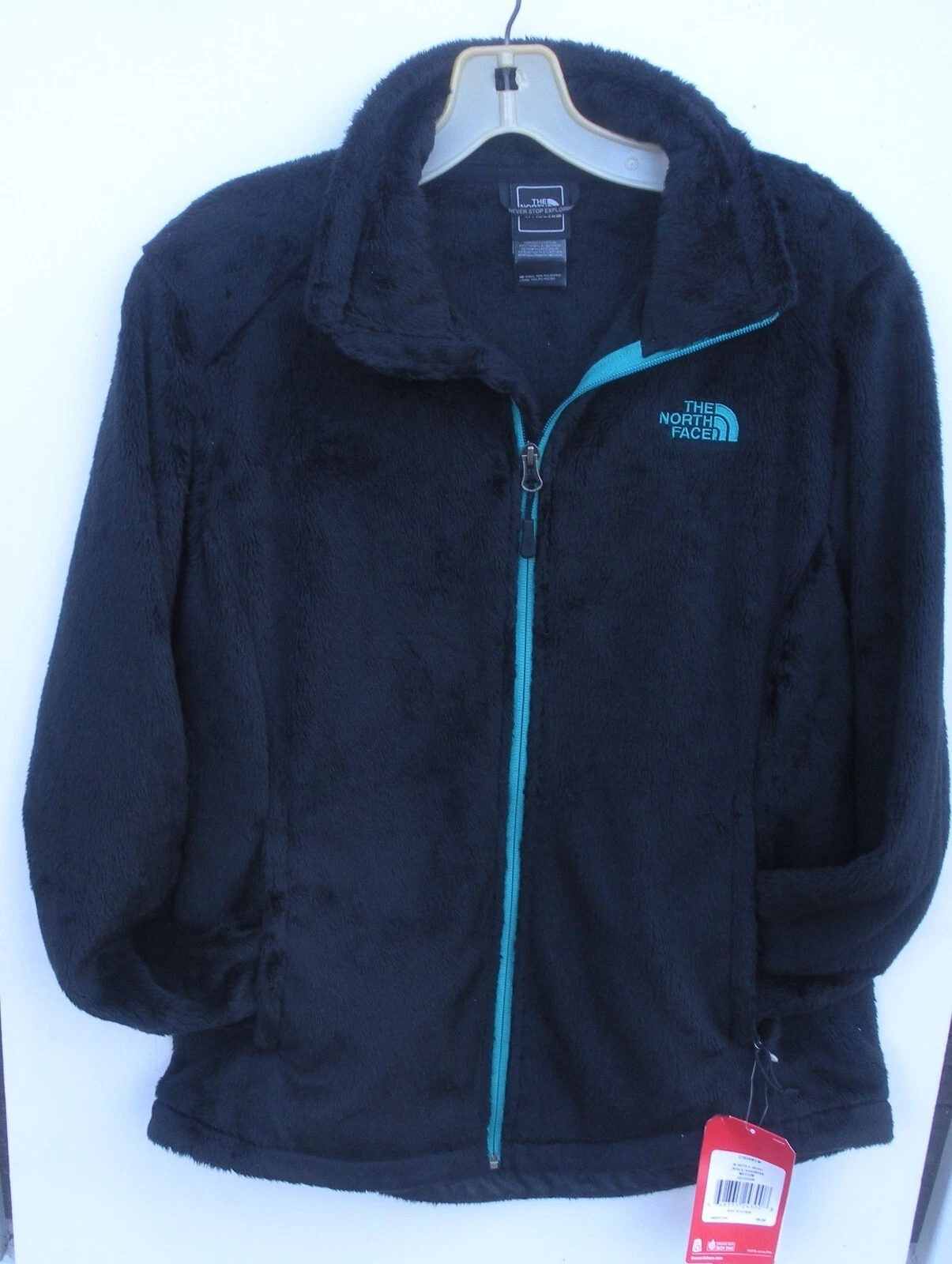 The North Face Womens Osito 2 Fleece Jacket- C782- M- Black / Kokomo Green- New