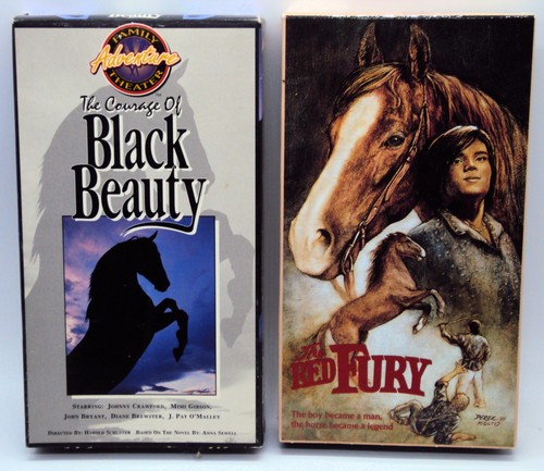 THE RED FURY & The Courage Of Black Beauty 2 Family VHS Tapes A Boy & His Horse