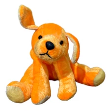 Vintage Dog Plush Orange 6 Inch Stuffed Animal 1990s Puppy Bean Bag PBC Tagalong