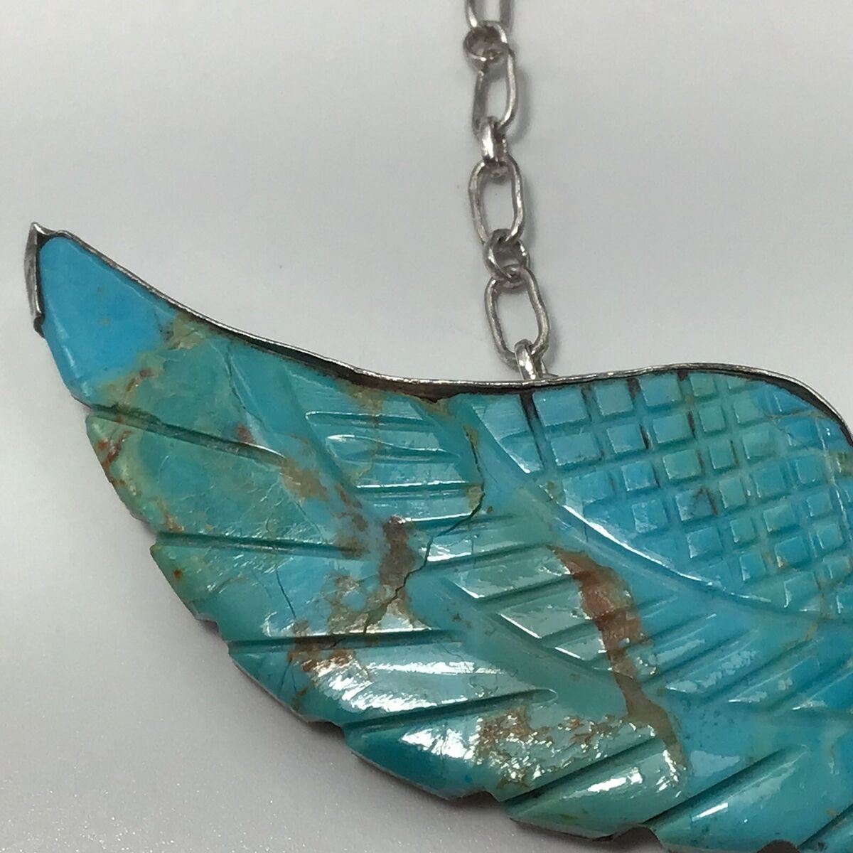 Huge Flapping Wings Vintage Native American Navajo Turquoise Sterling Silver Eagle Necklace Huge Flapping Wings Vintage Native American Navajo Turquoise Sterling Silver Eagle Necklace