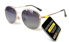 NEW Foster Grant POLARIZED SUNGLASSES Round Rose Gold Pilot Aviator