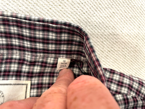 TODD SNYDER New York Long Sleeve Button Down Tattersall 16 Neck 34/35 Length - Picture 4 of 7