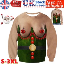 Ugly Christmas Jumper Sweater Mens Women Funny 3D Print Sweatshirt Xmas Pullover