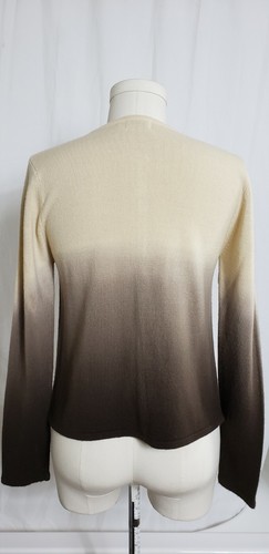 Cardigan Womens Long Sleeve Sweater Size Med Button-up Ombre Tan/Brown Ci Sono - Picture 10 of 12