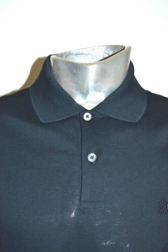 Dunhill Mercerisé Pique Polo Bleu Marine “ M ” Tout Neuf - Picture 2 of 5