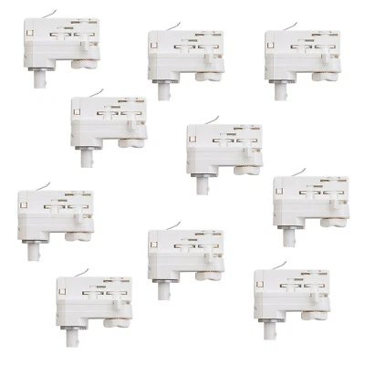 CLE 10 Stück !!! 3 Phasen Adapter Universal weiss für Stromschienen
