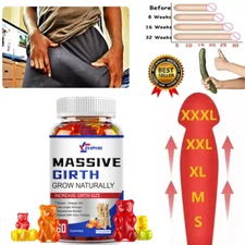 #1 BEST-MALE ENLARGER THICKER LONGER BIGGER 4" GROWTH ENLARGEMENT 60 GUMMIES