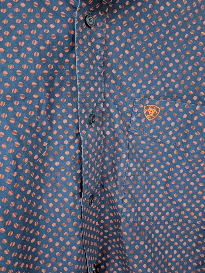 Ariat Shirt Men XL Blue Palmer Long Sleeve Button Up Western Rodeo Horseback Top - Image 4 of 4