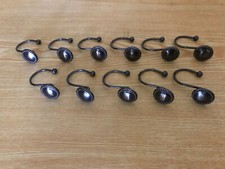 Lot Of 11 Chrome Finish Shower Curtain Hooks