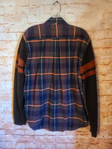 Vintage Mens Cotton Shirt Sweater 60's - 70's Sz M-L Rockabilly Preppy Geek - Picture 7 of 8