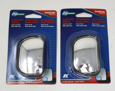 Lot of 2 Fit System 3-1/4'' x 2'' Wedge Blind Spot Wide Angle View Mirror CW042