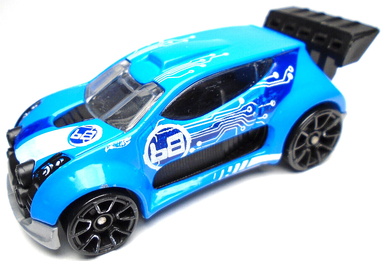 2015 HOT WHEELS FAST 4WD #68 BLUE 1:64 DIECAST 2 5/8" RACE CAR WITH WHITE