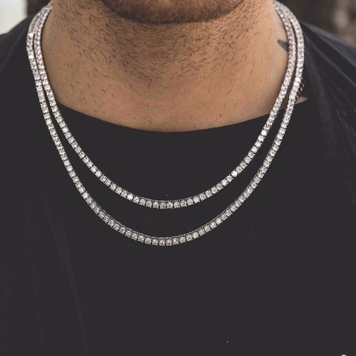 18k White Gold Diamond Tennis Necklace 