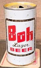 1968 BOH BOHEMIAN STRAIGHT STEEL GLUED SEAM PULL TAB BEER CAN HAFFENREFFER RI