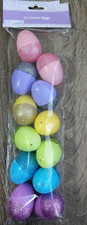 Easter Eggs Plastic Glitter Eggs-1pk of 12 Eggs-Brand New-SHIPS N 24 HOURS