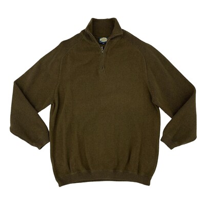 Vintage Tommy Bahama Sweater Mens M Medium Brown 1/4 Zip