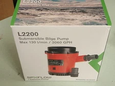 BILGE PUMP HEAVYDUTY JOHNSON 22004 2200 GPH 12V 1-1/8 OR 1-1/4 HOSE SPX HD LARGE