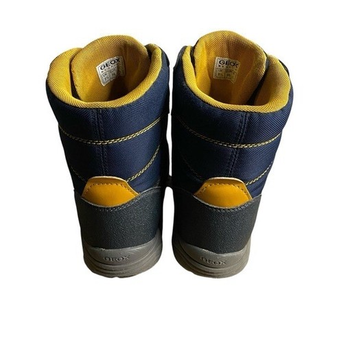 Geox Boy's Kuray ABX Waterproof Snow Boot in Navy/Yellow - Picture 3 of 8