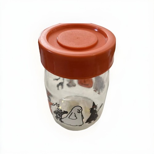 Vintage Halloween Candy Jar 1980s Carlton Glass Trick Or Treaters 6.5” - Picture 2 of 4
