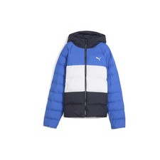 PUMA Synthetic Hooded Puffer Jacket Youth Boys Blue Casual Athletic Outerwear 68