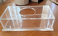 Vintage Lucite Tissue Box MCM Rectangular Unique Retro