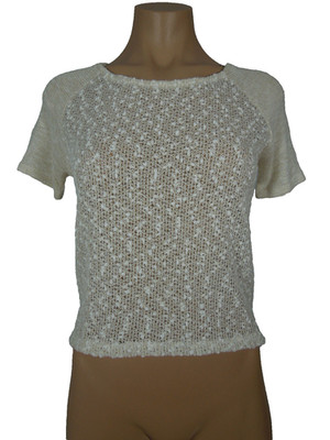 S.O.Y SHINE ON YOU Cropped Front Top S SMALL Gold Metallic Blend