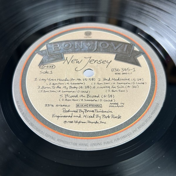 Bon Jovi – New Jersey Vinilo Edición Europea Original 1988 3