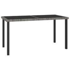 Garden Dining Table Poly Rattan Outdoor Dinner Black/Grey Multi Sizes vidaXL