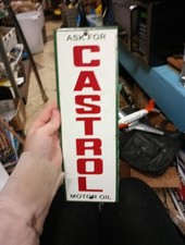 Porcelain Rectangle Ask For Castrol Motor Oil Sign