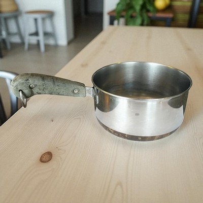 Vtg 1801 Revere Ware 1 QT Sauce Pan Pot With lid Copper Clad Bottom  Clinton ILL