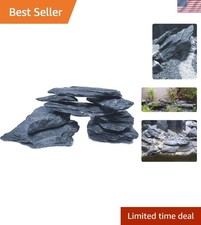 Versatile Natural Slate Stones - 10lbs, Eco-Friendly for Aquariums Gardens