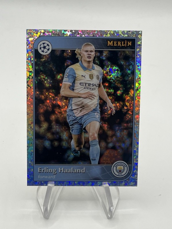 Topps Merlin UCC 2024-25 Erling Haaland Man City #73 Speckle Refractor