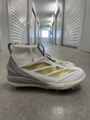 adidas Adizero Impact+ 2.0 White Gold Metallic Baseball Cleats JH6716 Size 11.5