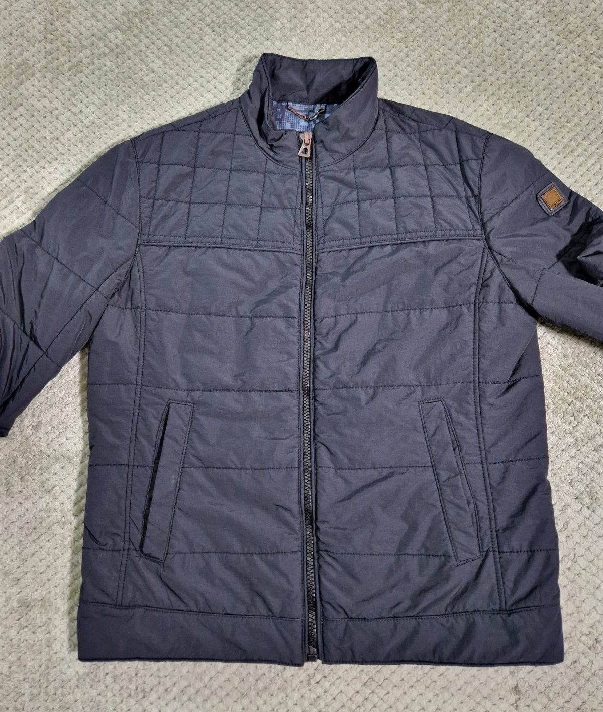 Hugo Boss Orange Bomber Jacket Mens Navy Blue UK 52 Full Zip Lightweight Quilted thumbnail 3
