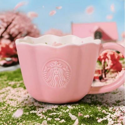 NEW Starbucks 10oz Sakura Mug Pink Floral Spring Ceramic Cup Cute Gift for  Girls | eBay