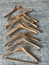 Vintage Wooden Pant Shirt Hangers, Mixed Lot of 18, Metal Swivel Clamp, 9"-11"