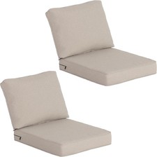 Set of 2 Outdoor Deep Seat Cushion 24"x27.5" Patio Cushions Resilient Foam Fill