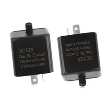 2PCS 12V LED Flasher Relay 2 Pin,Adjustable Turn Signal Relay for Repairing 