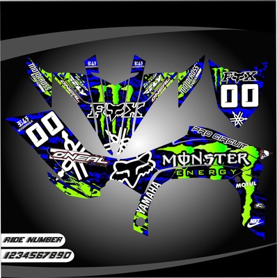 Yamaha YFZ 450R 450R graphics kit 2009 2010 11 2012 2013 stickers decals kit Atv