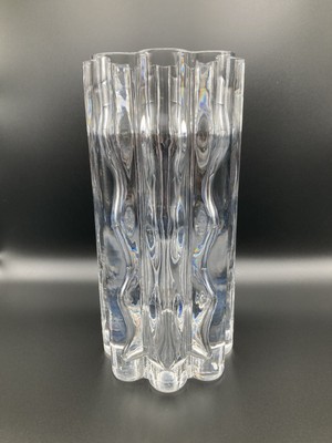 Vintage Orrefors Wavy Scalloped Crystal Vase - Signed