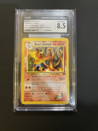 Blaine's Charizard (Unlimited) graded CGC 8.5 for sale on eBay