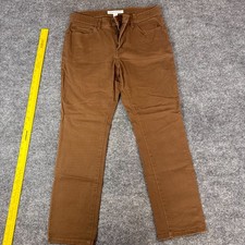 Amazon Essentials Men's Slim Fit Twill Chino Pants Brown Flat Front 30/28