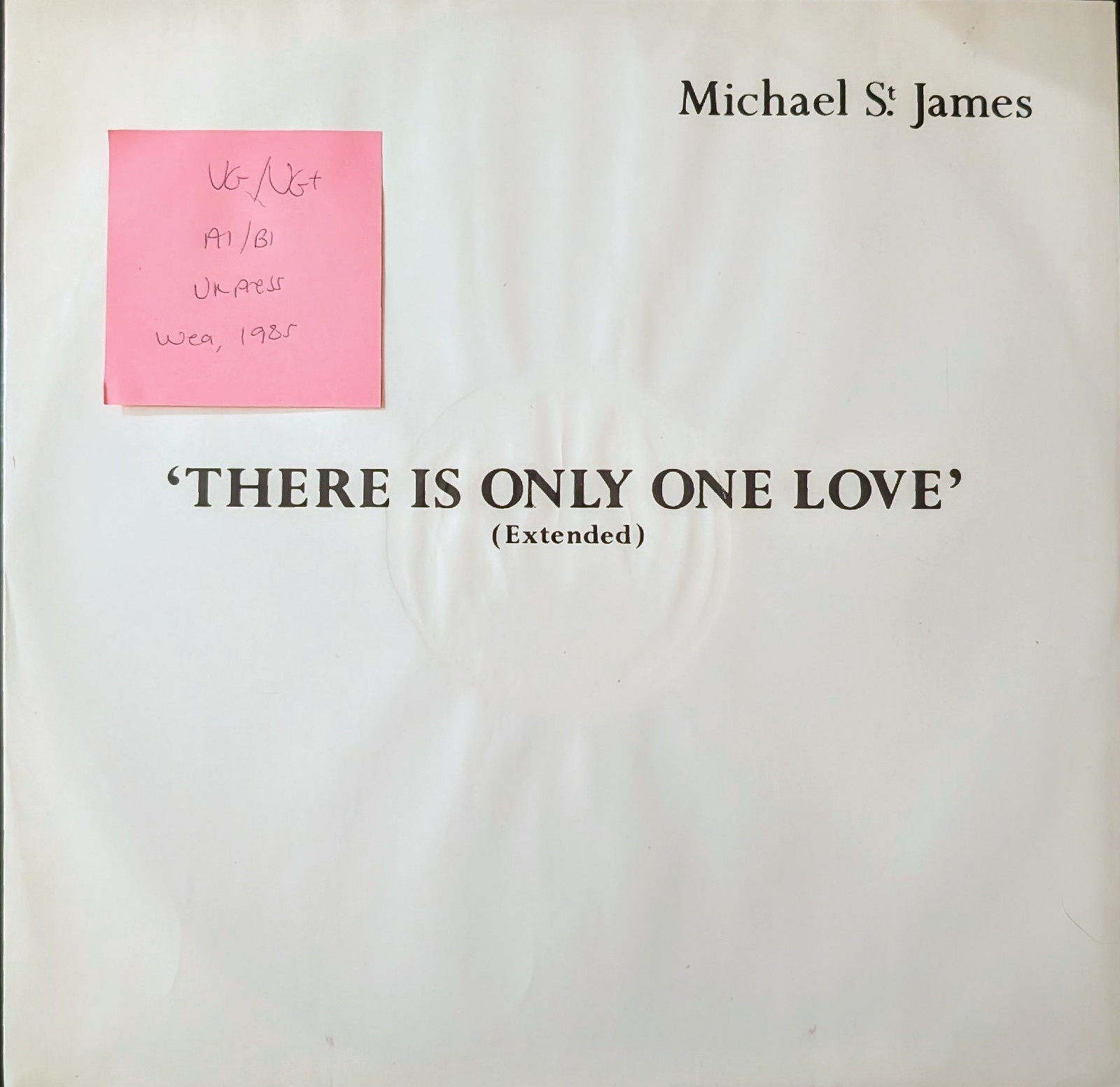 Michael St.James There Is Only One Love Vinyl Record 12" VG/VG+ YZ44 1985