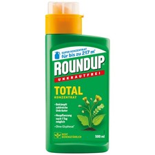 Roundup Unkrautfrei Total Konzentrat 500 ml Unkrautvernichter Unkrautbek&auml;mpfung