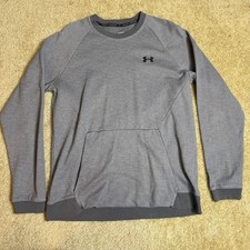 Under Armour Sweatshirt Mens Size XL Gray Fitted Fit Crewneck Pullover Pockets