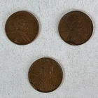 1941-1945 LINCOLN WHEAT CENT Lot Of 3 BASE OF BUST CUD ERROR # 3b