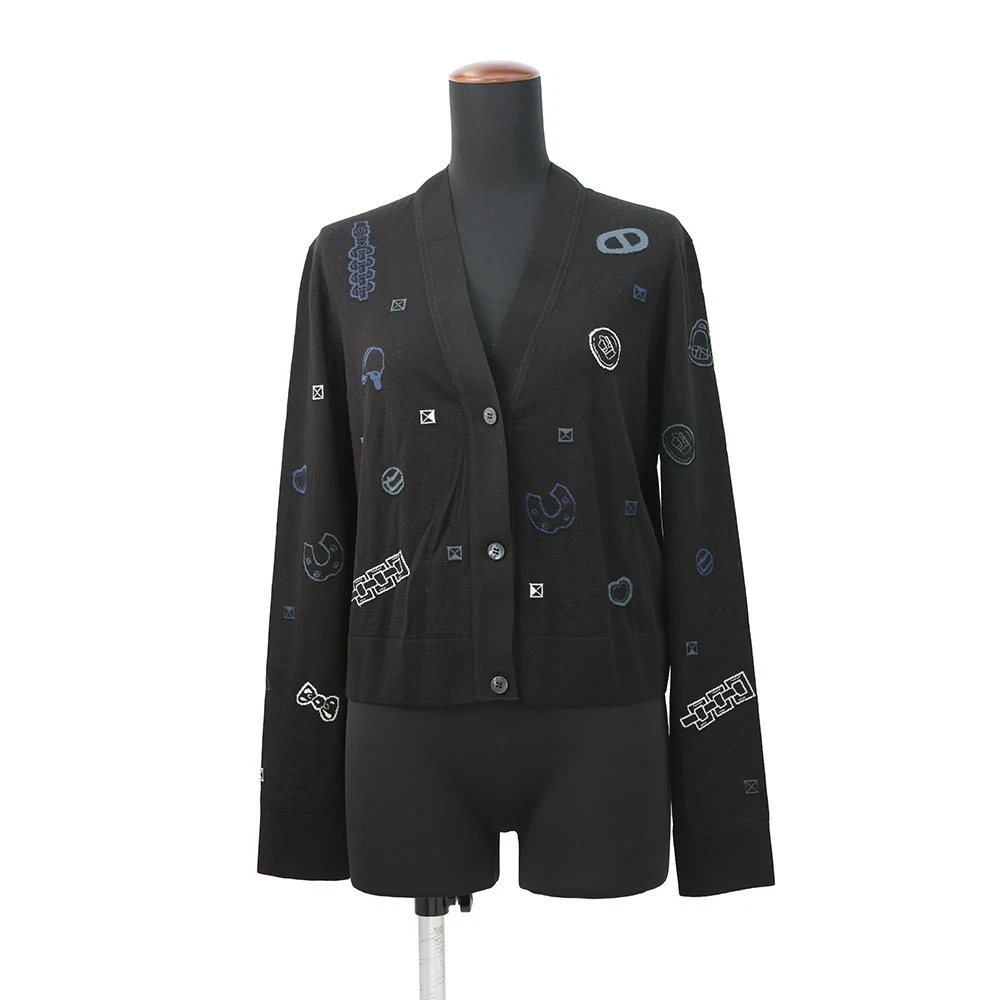 Hermes — HERMES Lightweight cardigan with long sleeves and the Candy Libris Bandana m...
