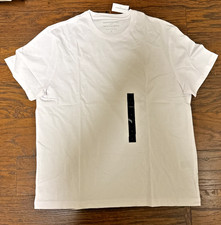 NEW MENS SIZE LARGE BANANA REPUBLIC PREMIUM WASH CREW NECK T SHIRT WHITE