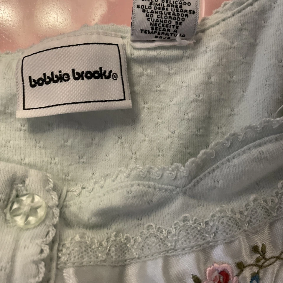 Bobbie Brooks Ropa de Dormir Talla M Camisón Suave Verde Menta Manga Larga Grannycore Foto 4 de 4